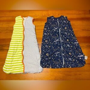 IKEA & Fiemol Kids Pajamas Sleep Sacks Wearable Blanket Stripes & Space Size L